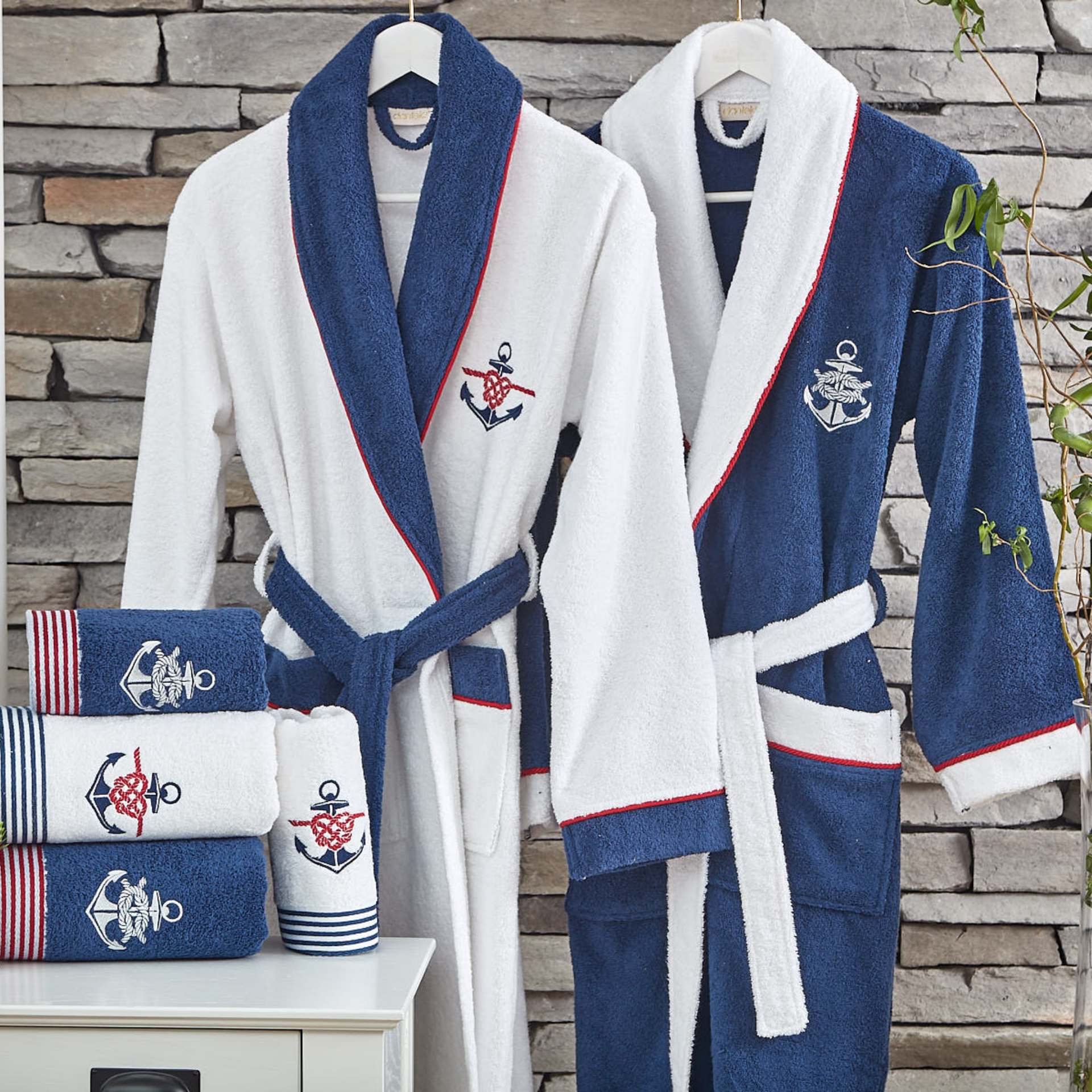 Marine Bathrobe Set (6 Pieces)